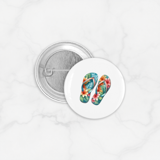 Pin Bros Button Peniti Summer Flip Flop Sandal Size 37mm